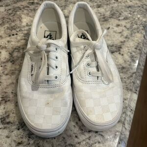 Vans White Checkered Lace-Up Sneakers